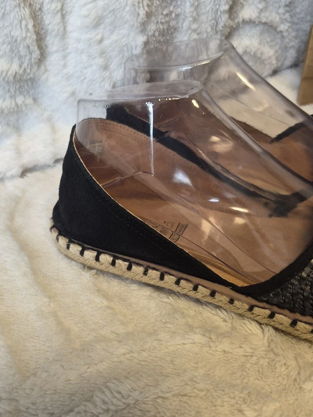 Miz Mooz Cindy Espadrilles Black Woven Leather D'Orsay Flats Women's Sz 10 US